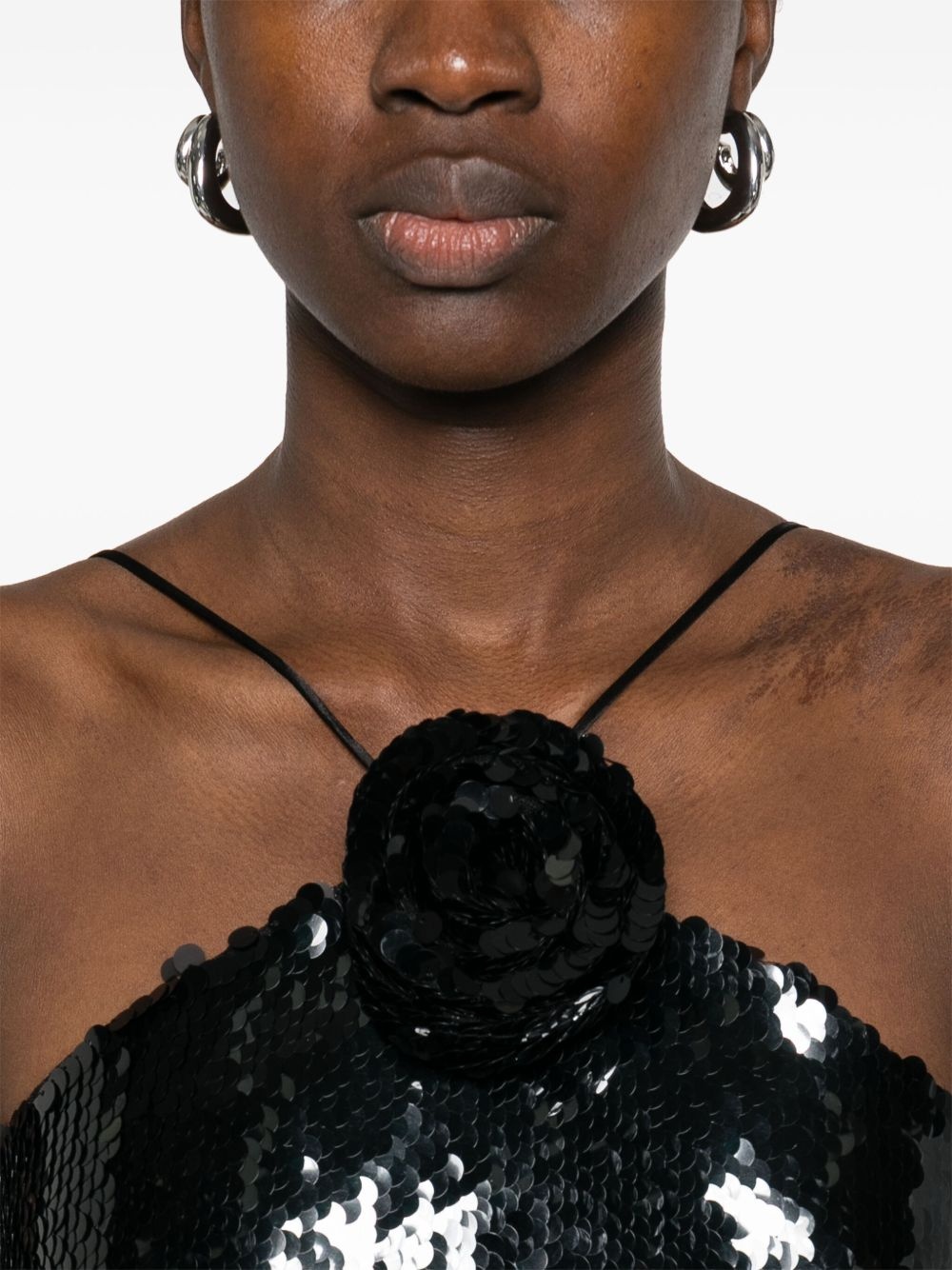 choker sequinned mini dress - 5