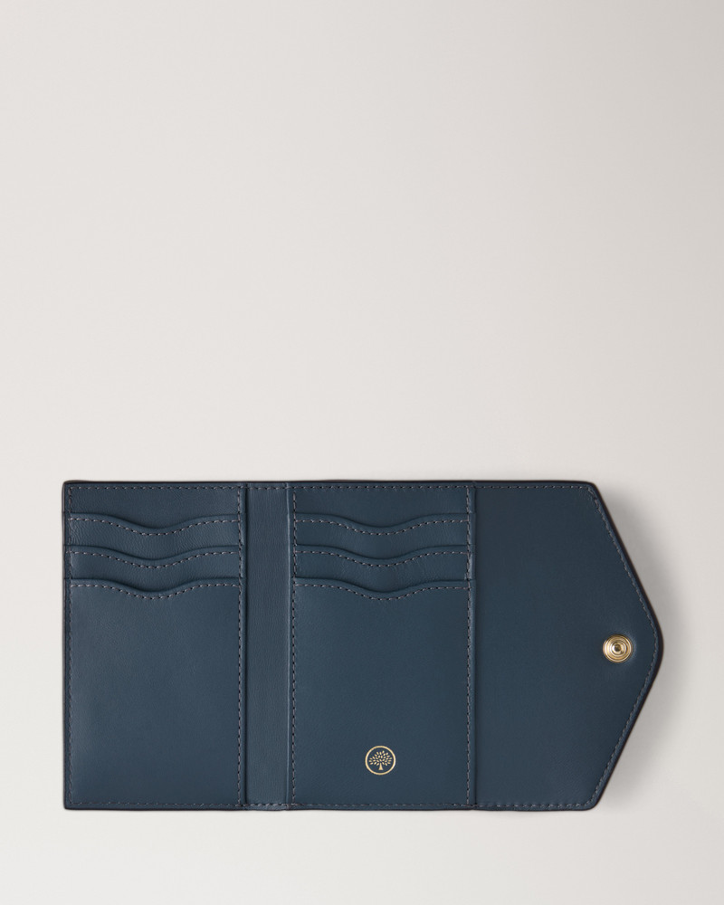 Folded Multi-Card Wallet Stormy Blue Ostrich 3