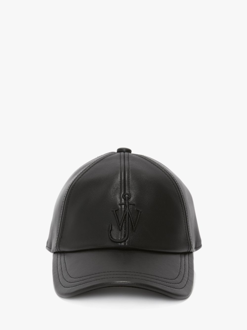 LEATHER BASEBALL CAP WITH ANCHOR LOGO - 1