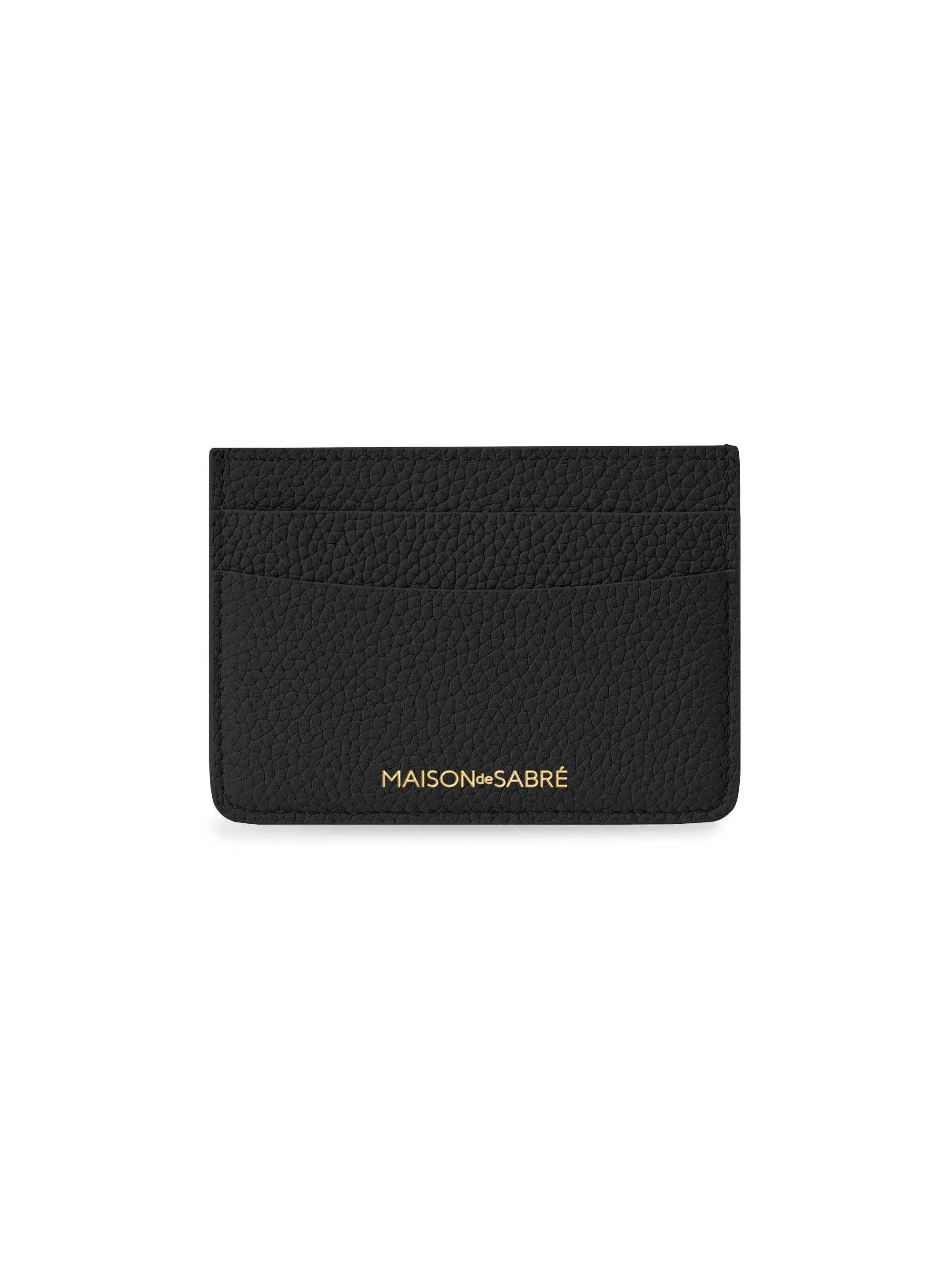 Women's Leather Card Holder - Black Caviar - 1
