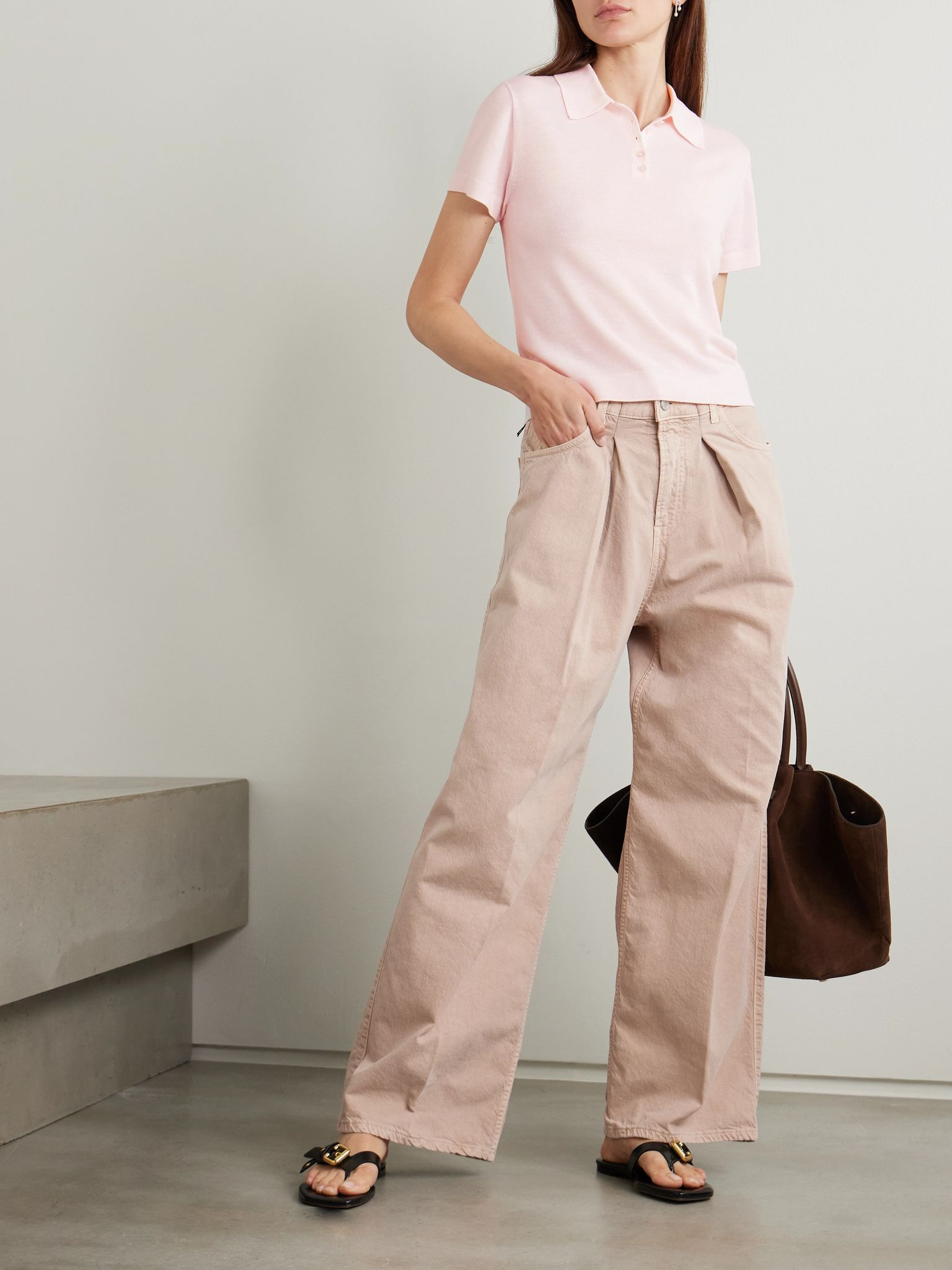 James merino wool polo shirt Blush - 2