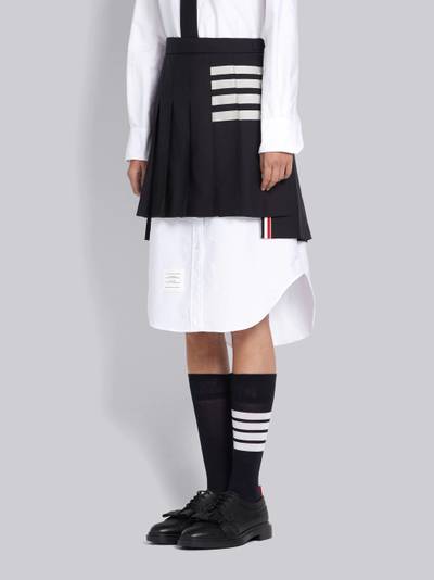 Thom Browne Navy Plain Weave Mini Pleated 4-Bar Skirt outlook