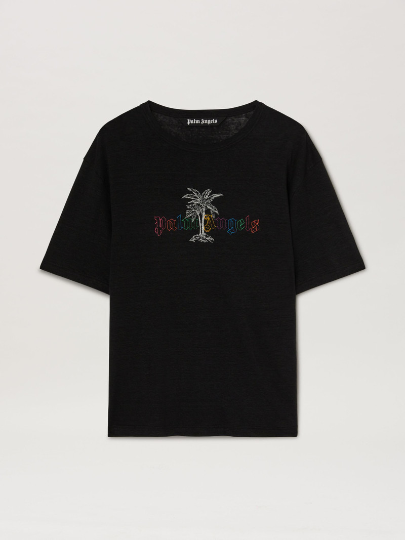 Palm Angels Linen Collar T-Shirt - 1