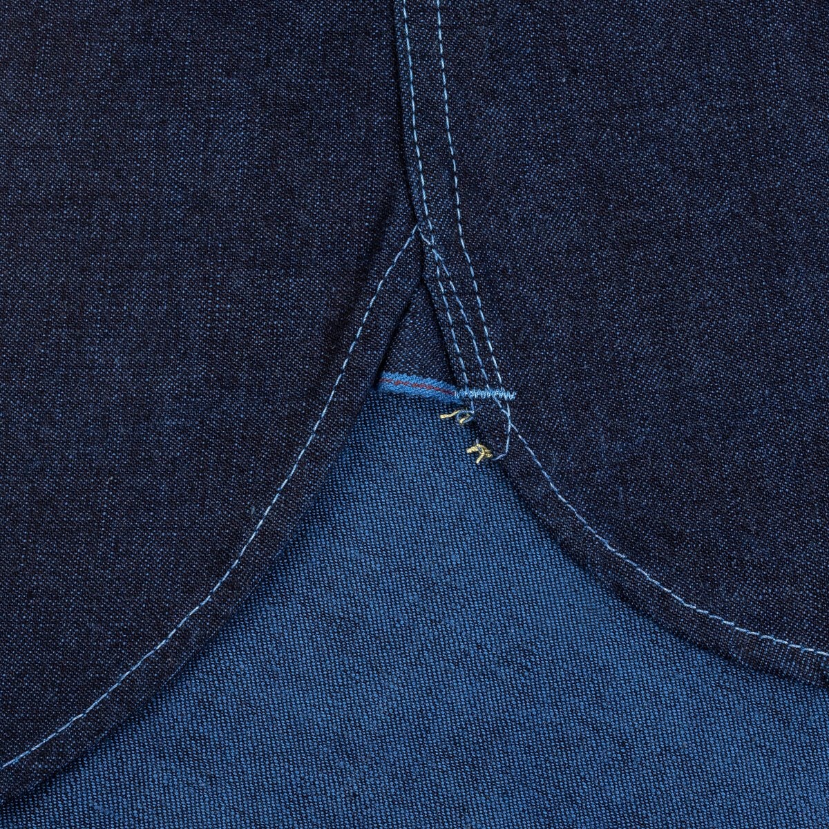 IHSH-352-BLU 10oz Selvedge Denim Western Shirt - Indigo Overdyed Blue - 15