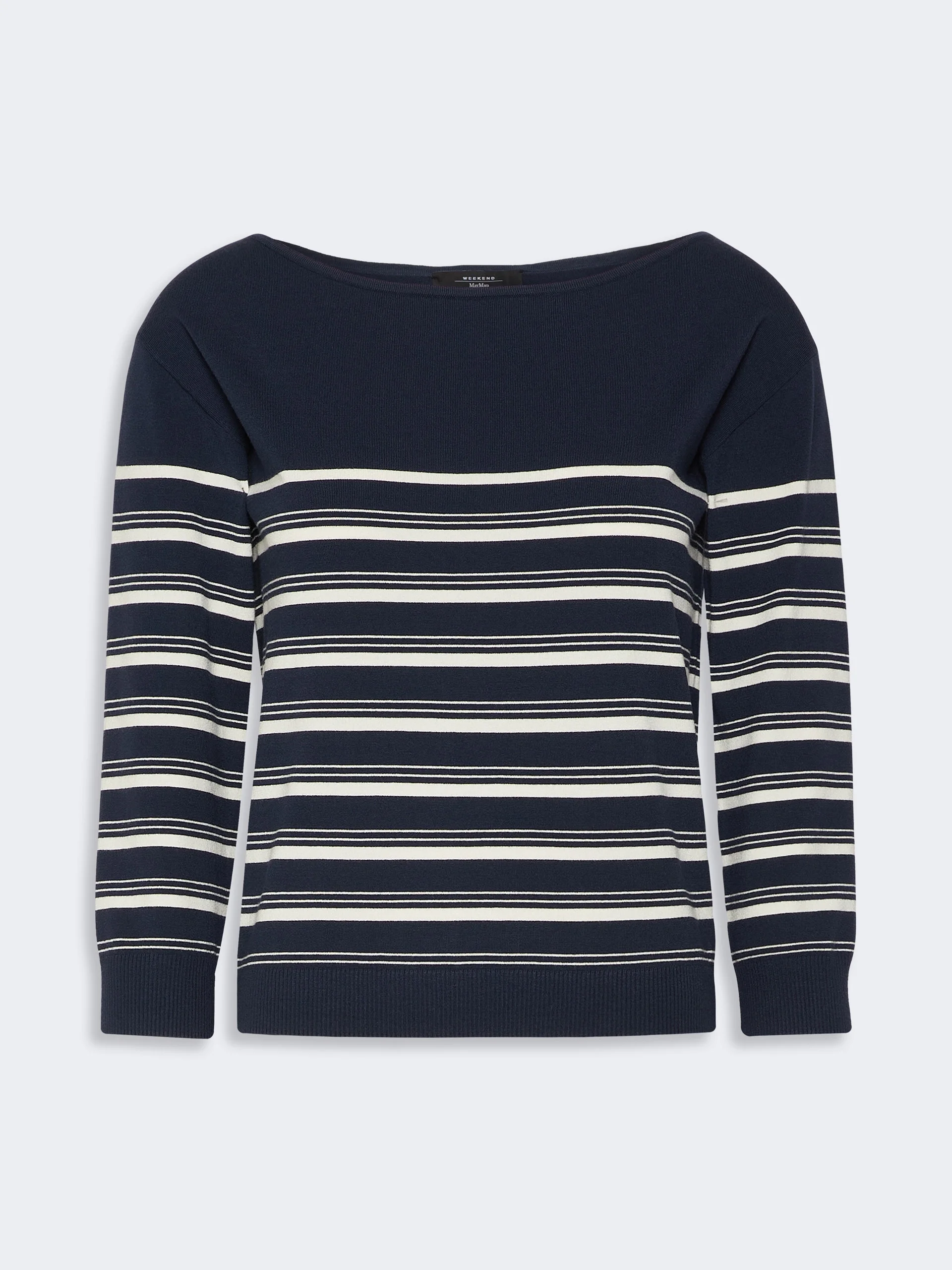 STECCA Stockinette-stitched viscose yarn sweater - NAVY - 1