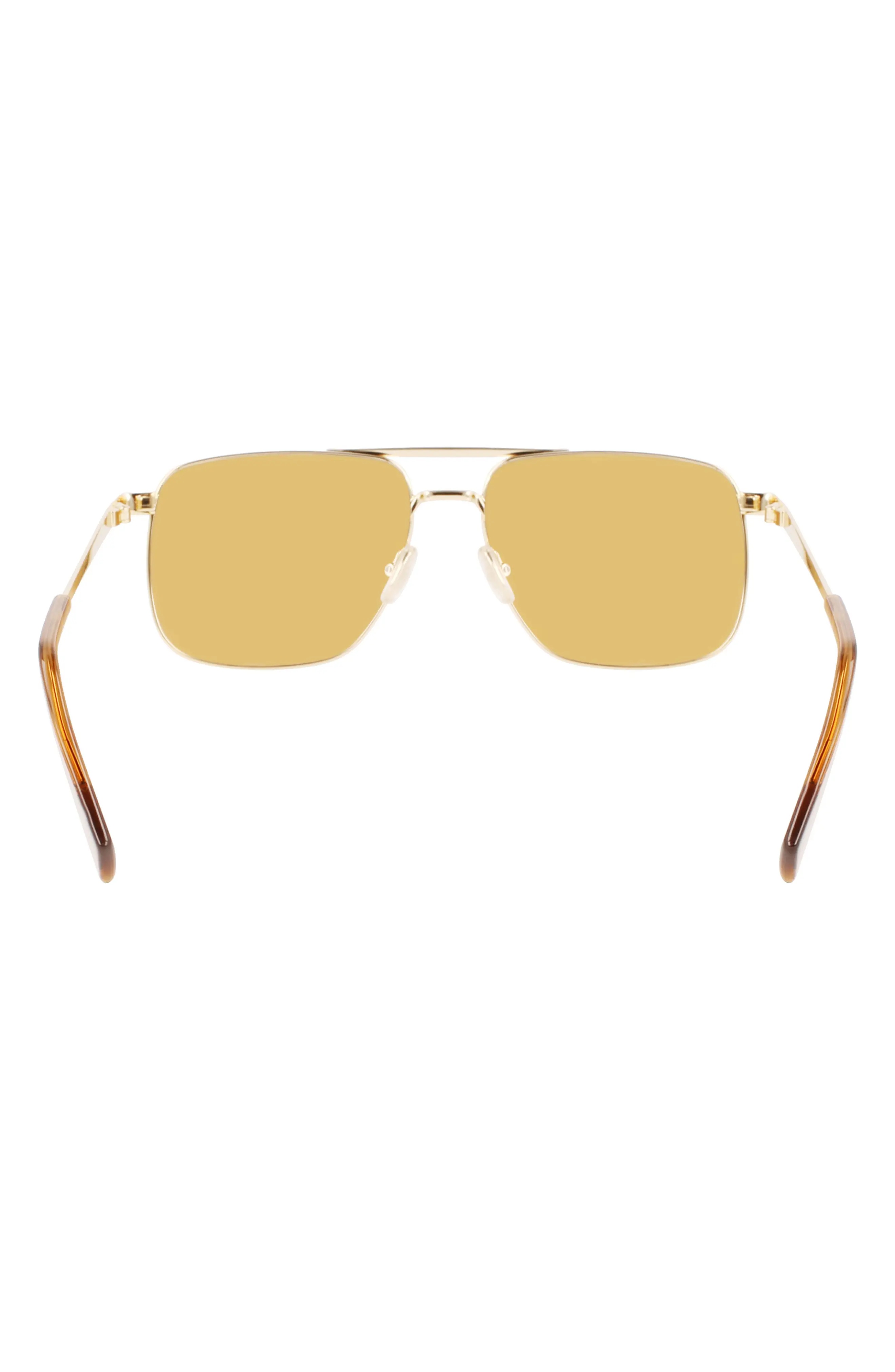 JL 58mm Rectangular Sunglasses in Gold /Caramel - 5
