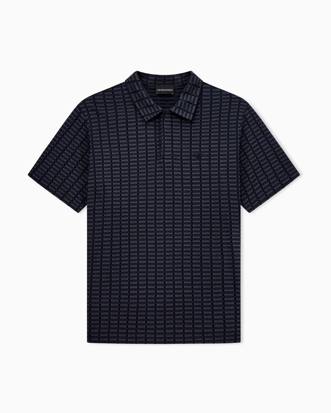 POLO IN MOULINÉ JACQUARD JERSEY - 1