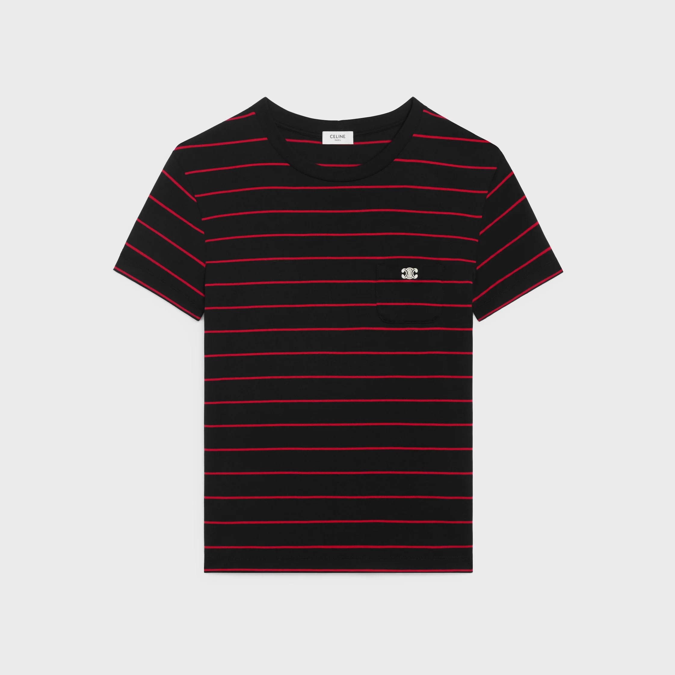 triomphe regular t-shirt in striped jersey - 1