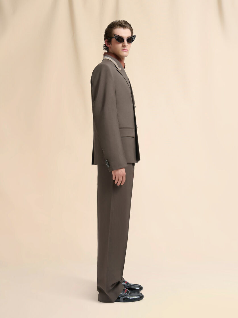 BROWN COTTON POPLIN SHIRT WITH MARNI MENDING LOGO - 6