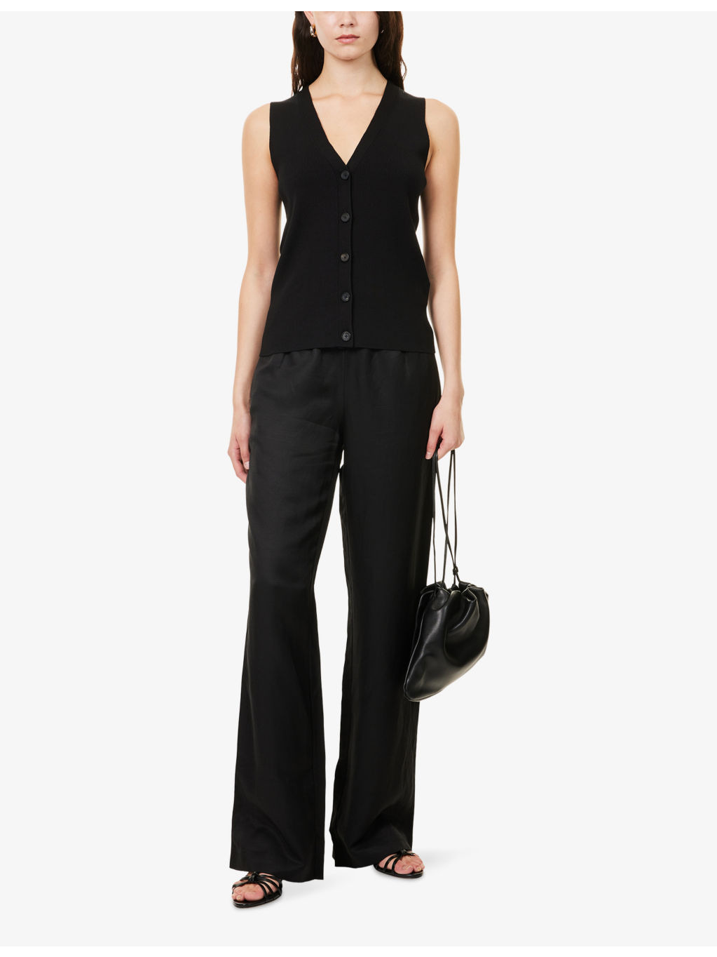 Lawrence V-Neck Stretch-Wool Blend Vest - 2