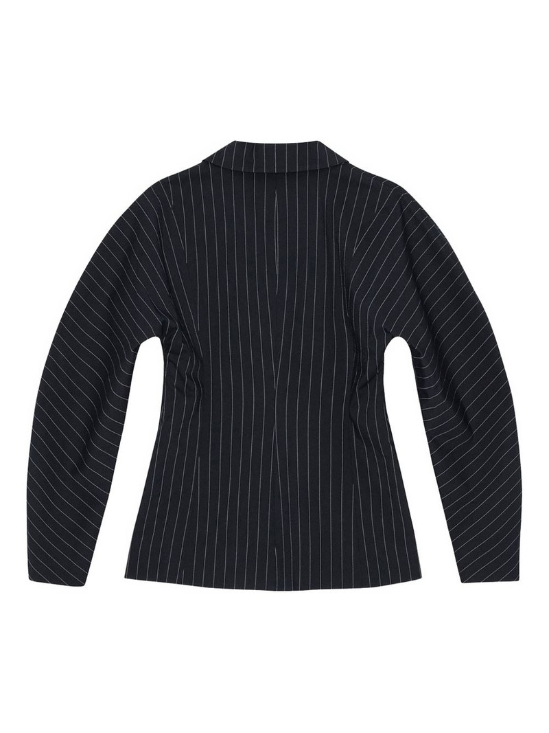 pinstripe button-fastening blazer 5