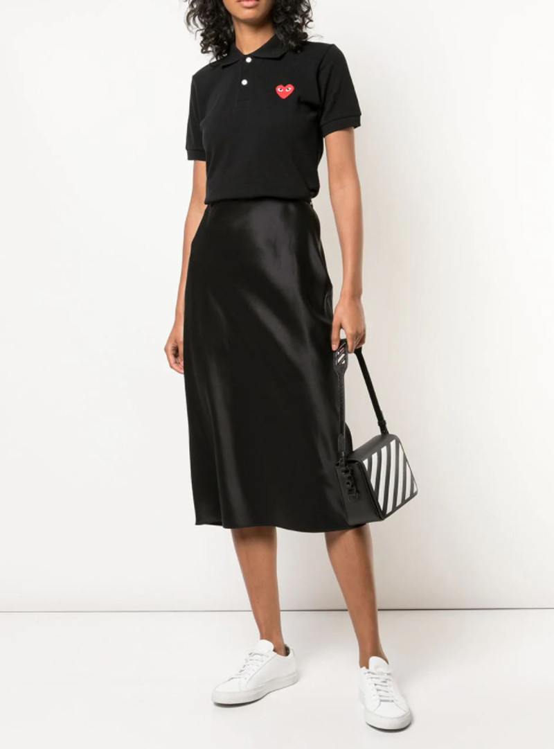 Comme des Garçons PLAY WOMEN'S POLO SHIRT RED HEART - BLACK outlook