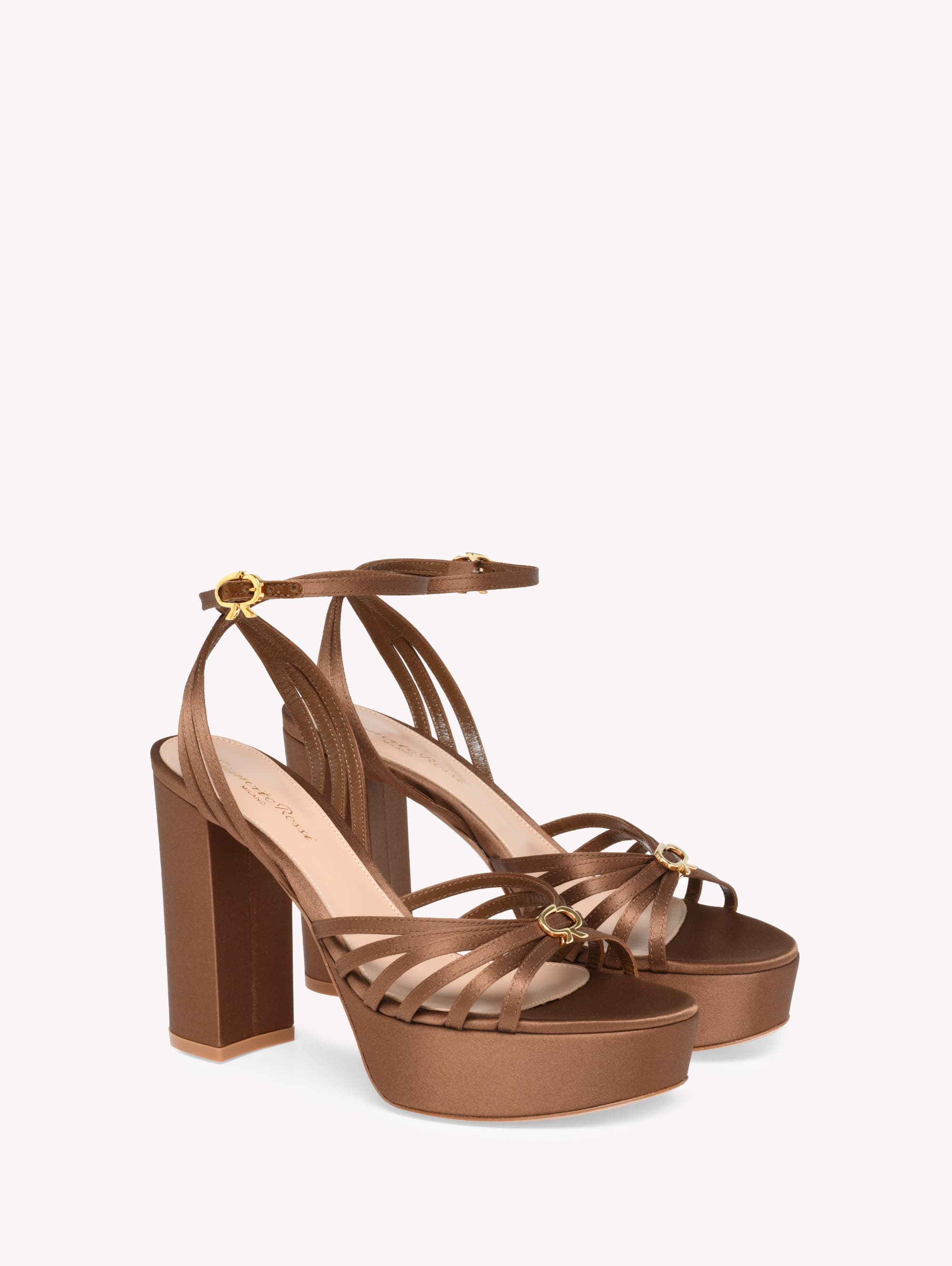Gianvito Rossi Rita Sandals in Brown Fabric at Nordstrom - 2