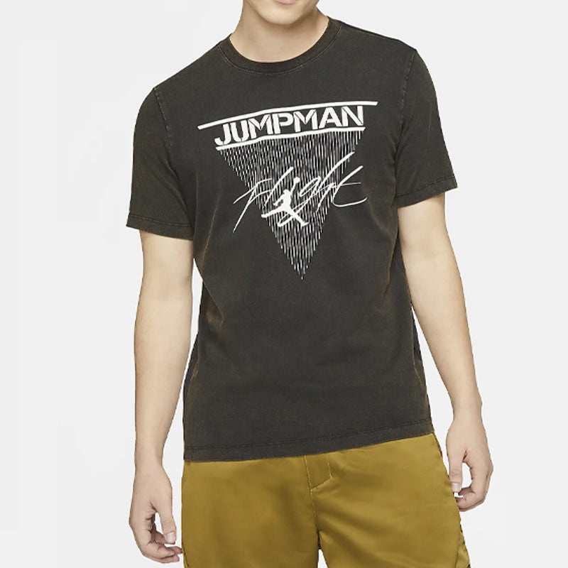 Air Jordan Jumpman Flight Flying Man Printing Short Sleeve Black CD5643-010 - 3