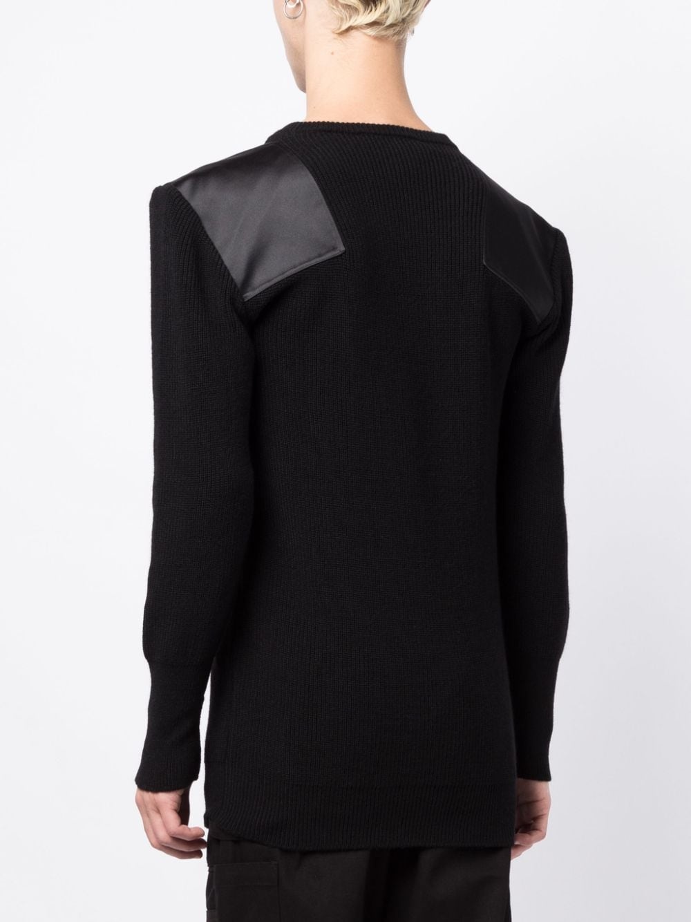 contrasting-patches ribbed-knit jumper - 4