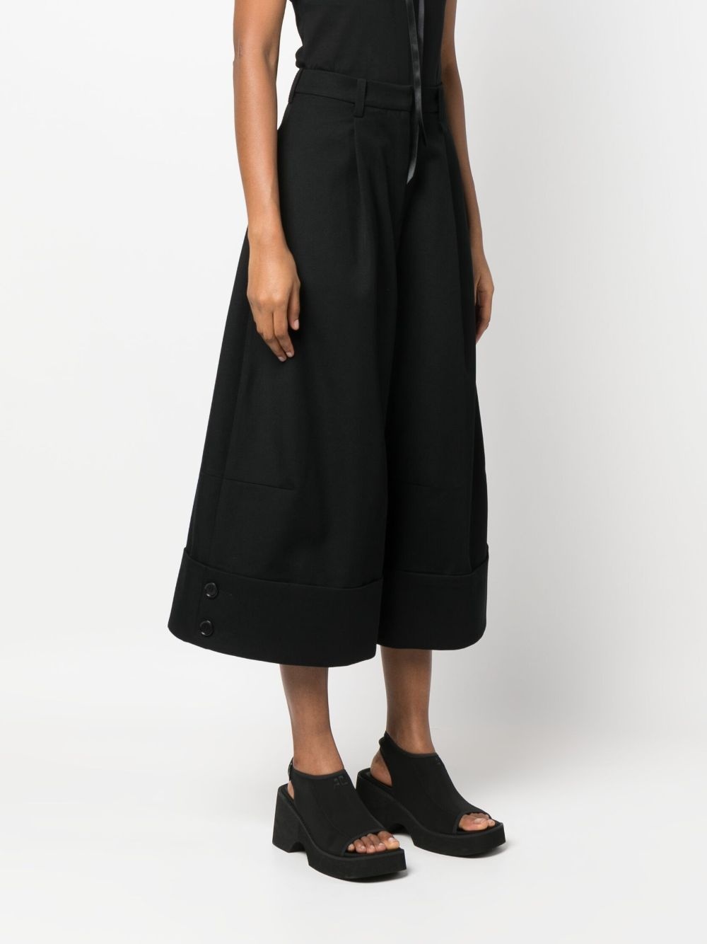 wide-leg cropped trousers - 3