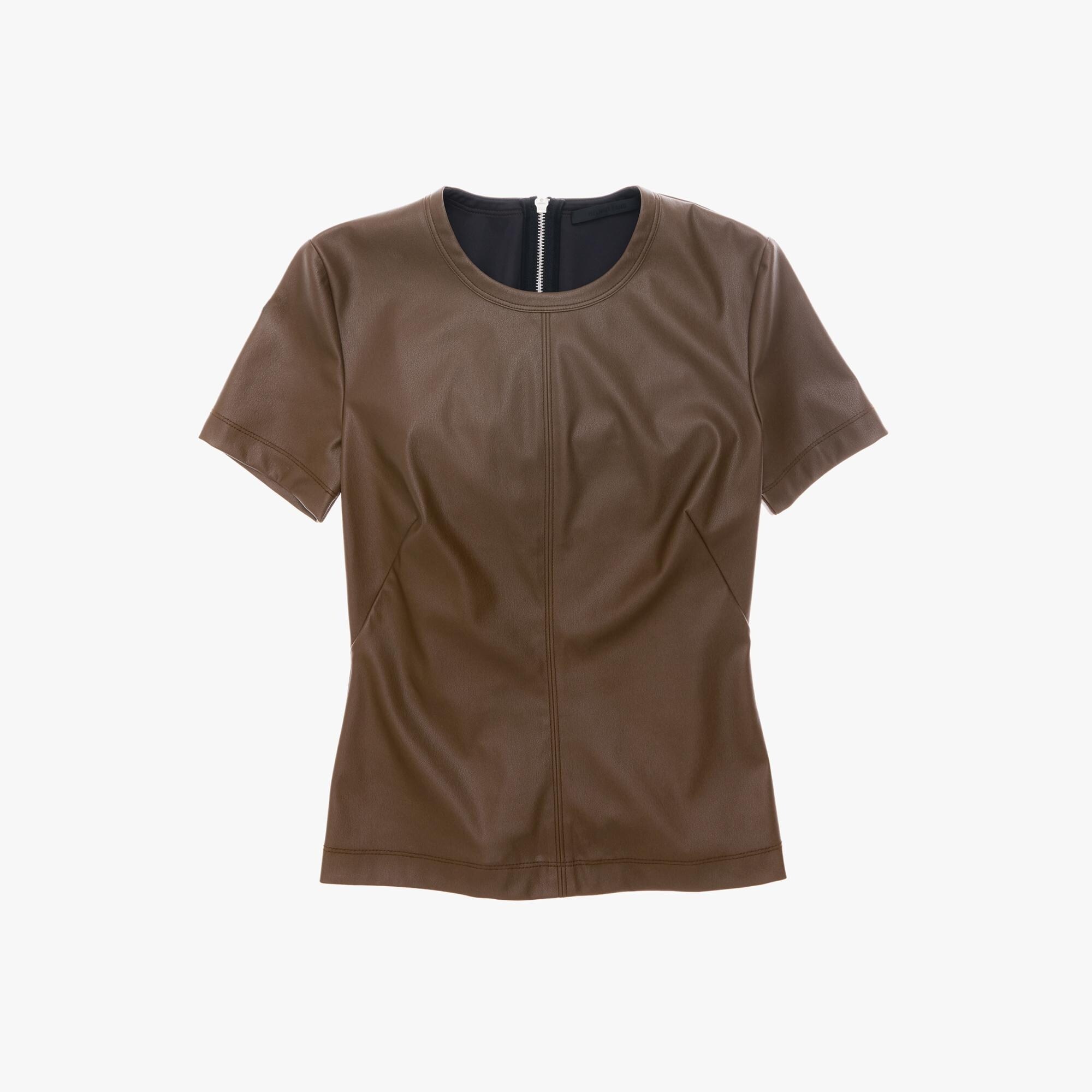 FAUX LEATHER TEE - 1
