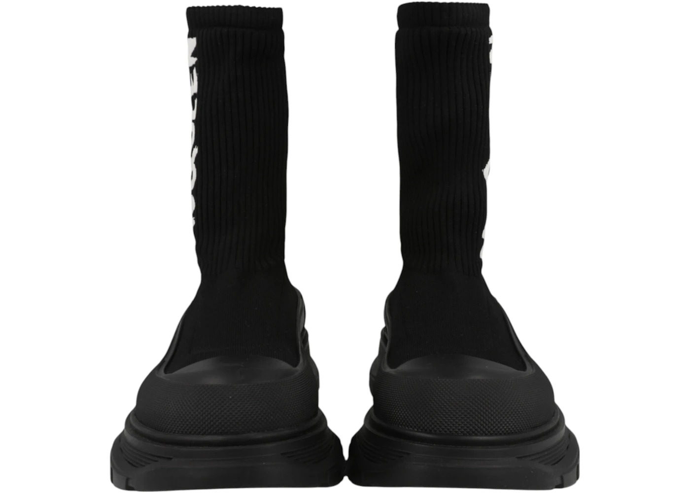 Alexander McQueen Graffiti Knit Tread Slick Boot Black - 5