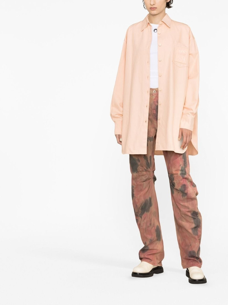 Raf Simons logo-patch oversized shirt outlook