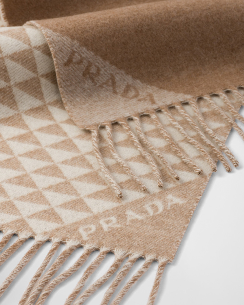 Prada Symbole double wool and cashmere scarf outlook