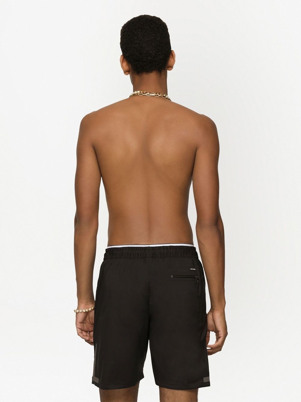 thigh-length monogram-print swim shorts - 4