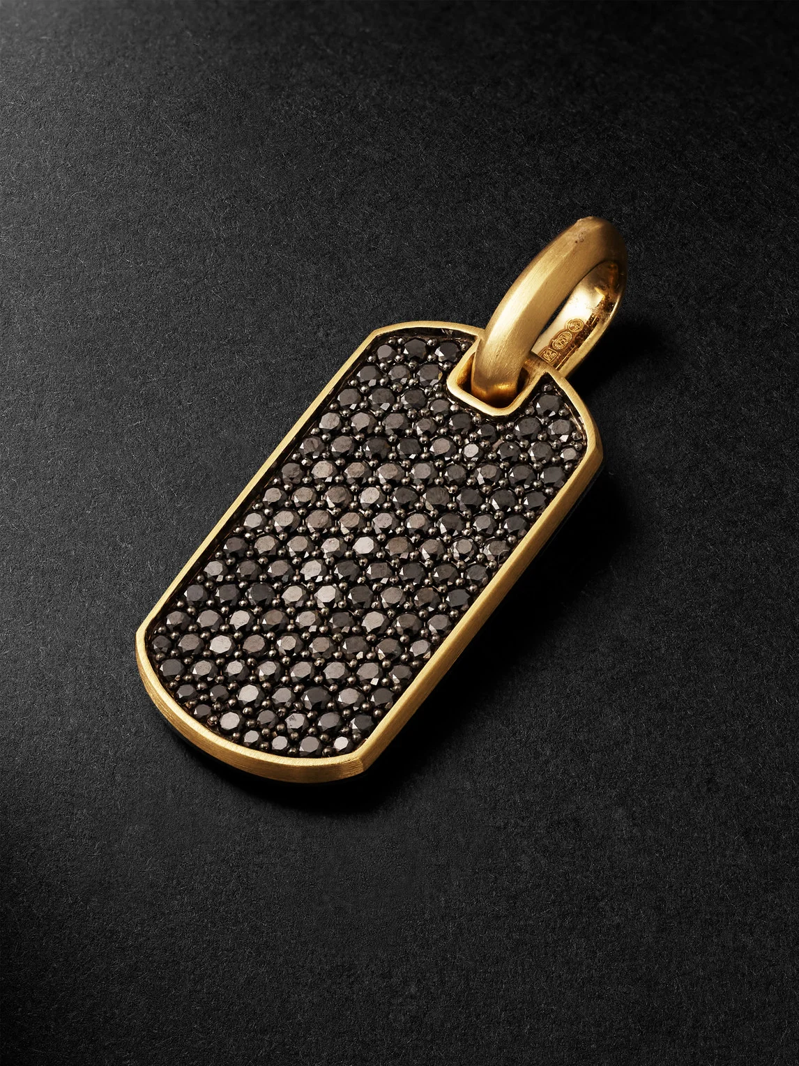 Chevron Gold Diamond Pendant - 1