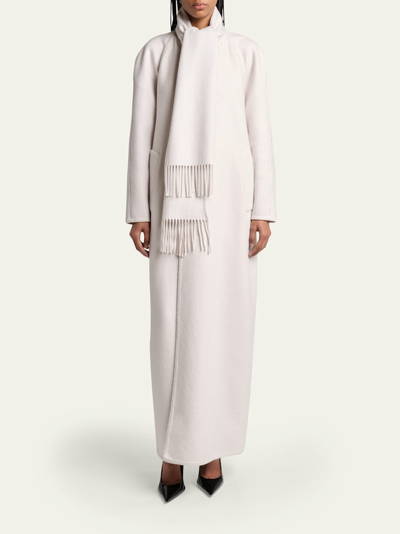 BALENCIAGA Scarf Cashmere Single-Breasted Maxi Coat outlook