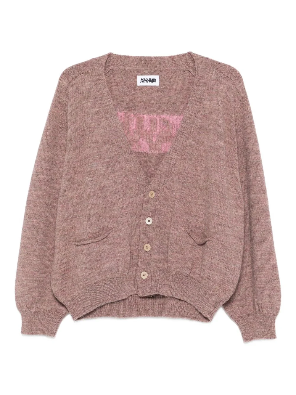 patch-pocket button cardigan - 1