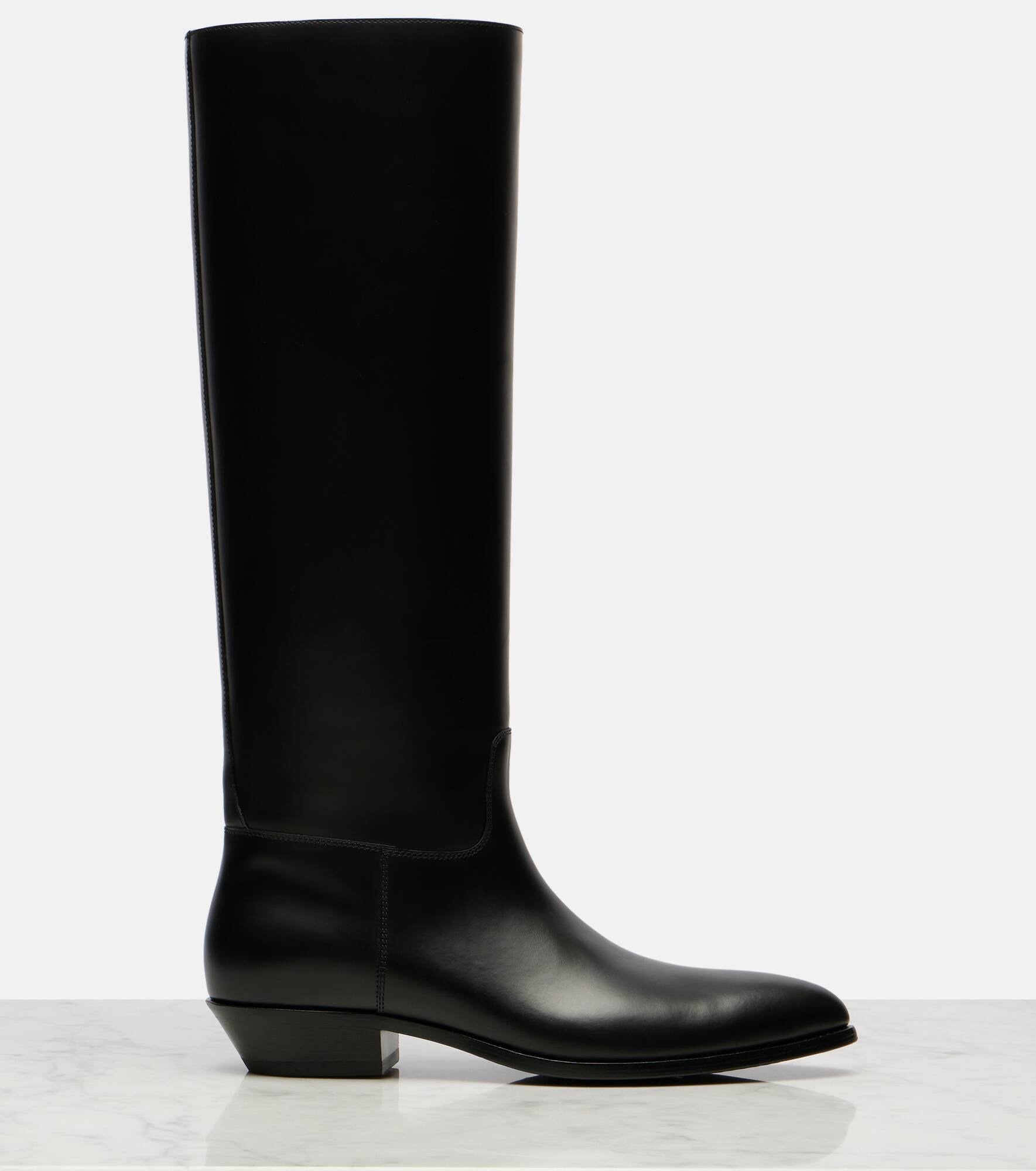 Western leather knee-high boots - 4