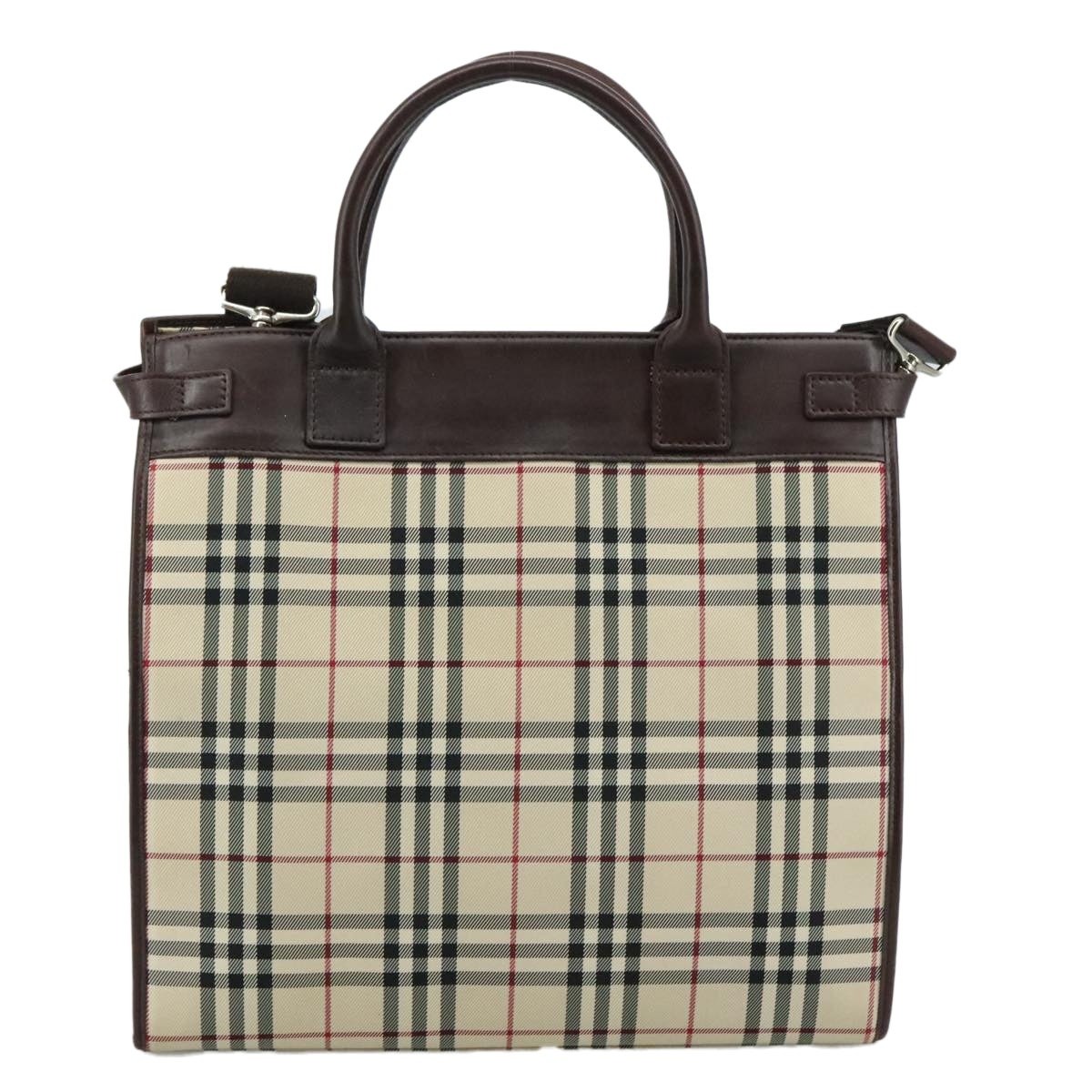 Burberry Nova Check Hand Bag Canvas Beige - 3