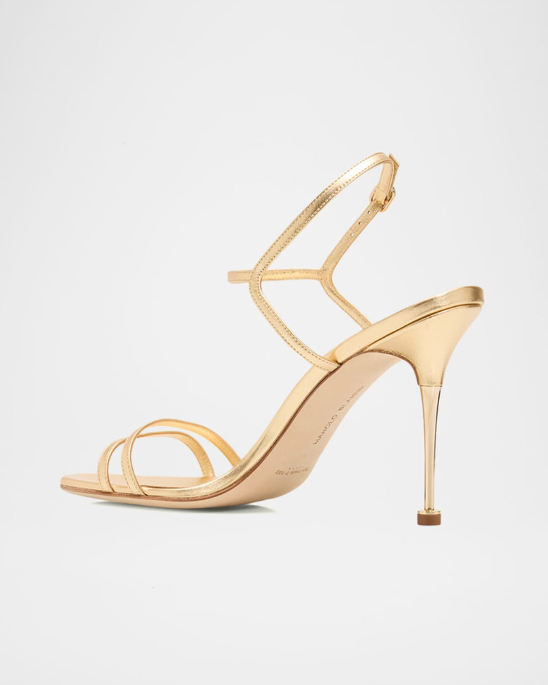105mm Ciagapla Metallic Leather Sandals 4