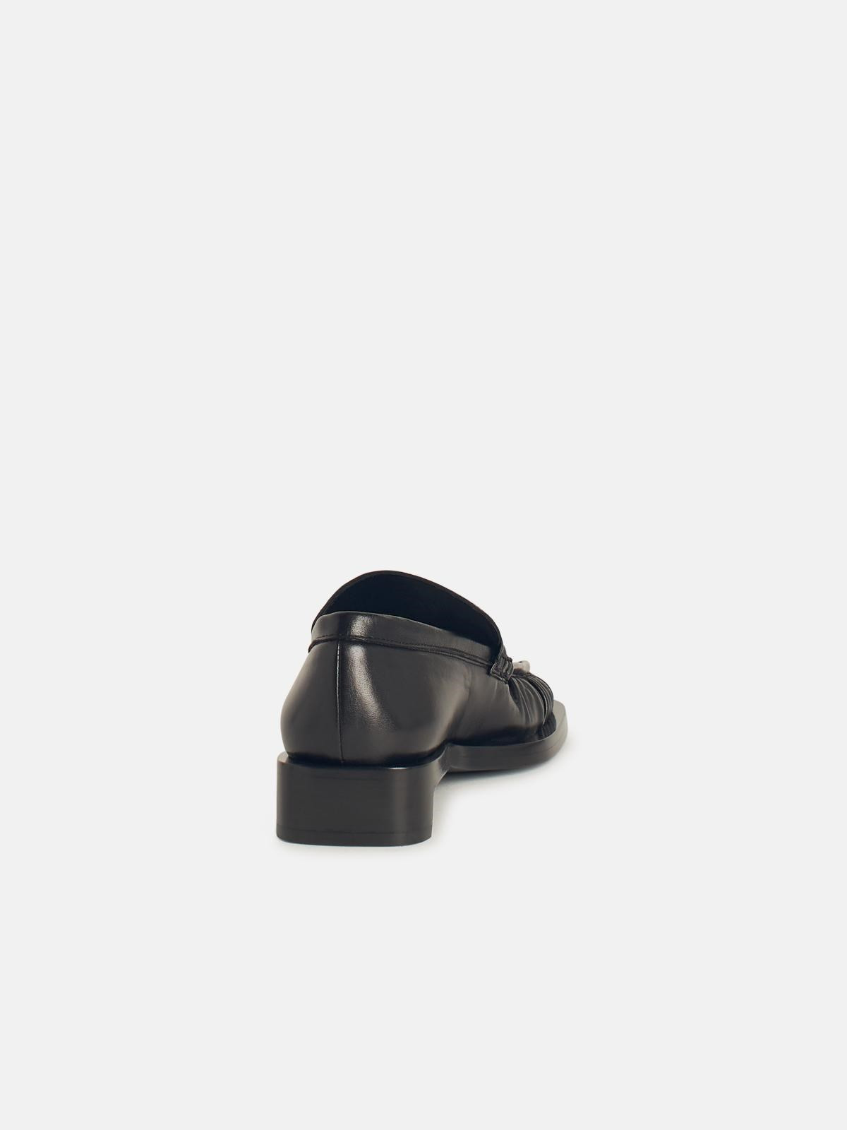 'WEELED' BLACK LEATHER LOAFERS - 3