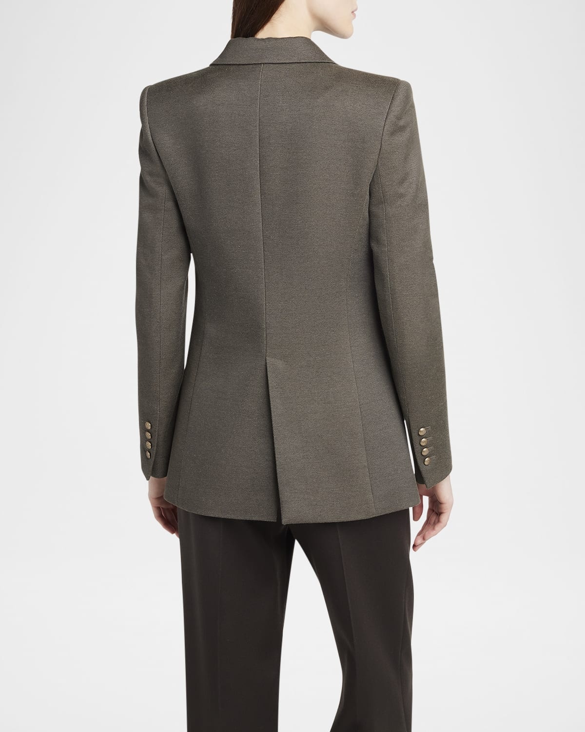 Silk Cotton Double-Breasted Blazer - 3