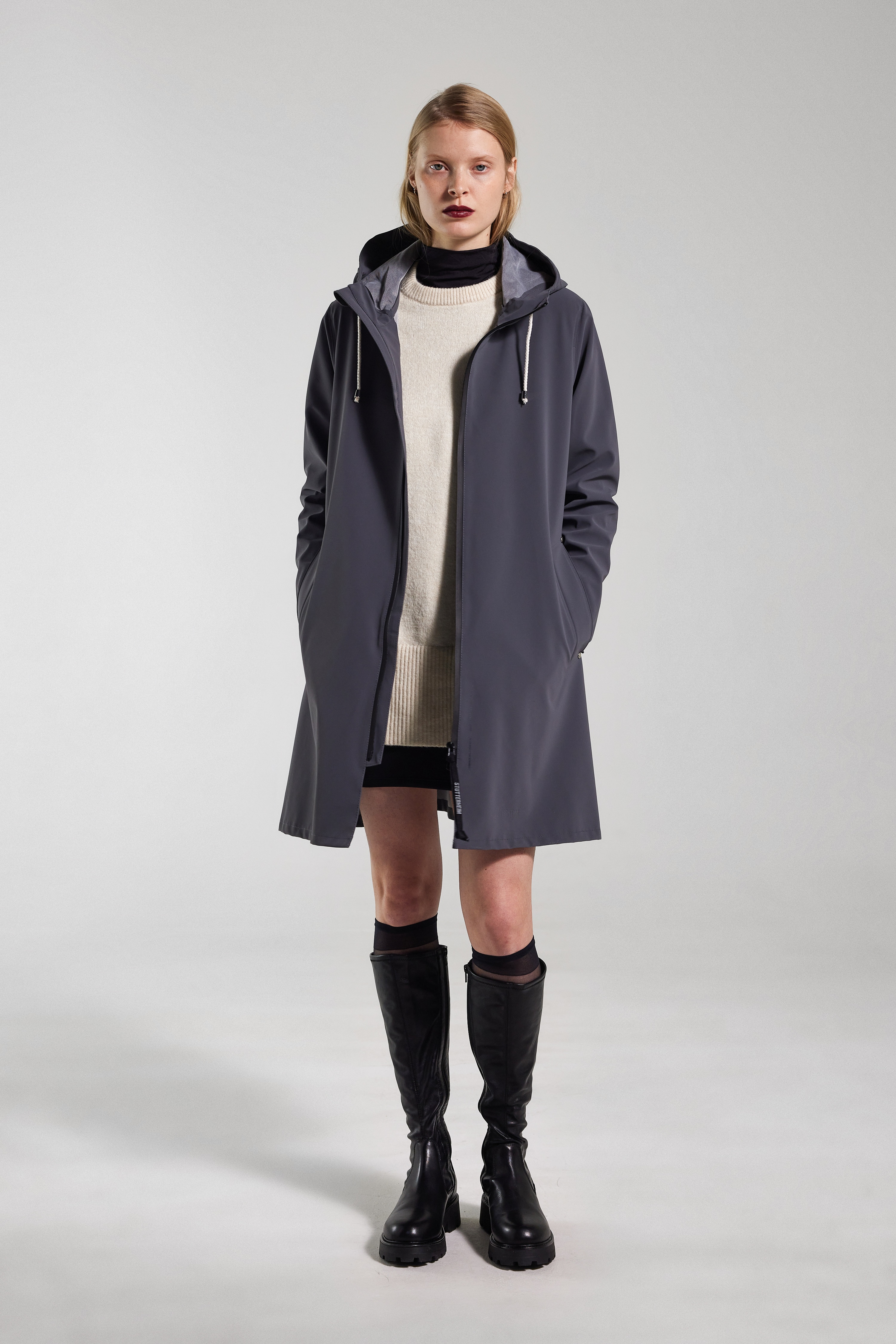 Mosebacke Lightweight Zip Matte Raincoat Metal - 5