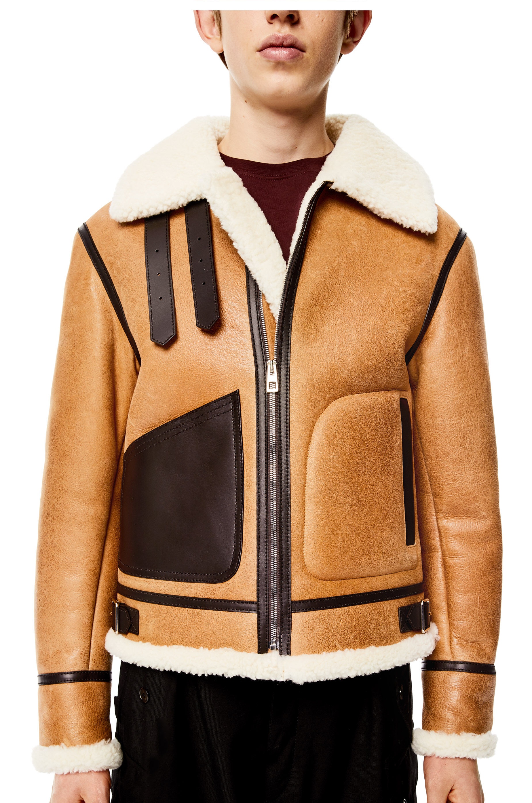 Aviator jacket in shearling - 5