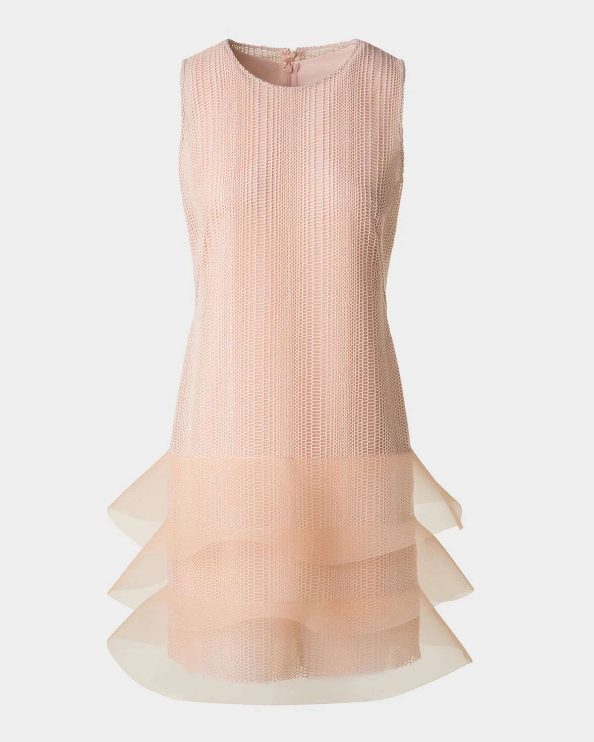 Tiered Ruffle Embroidered Sleeveless Mini Dress - 1