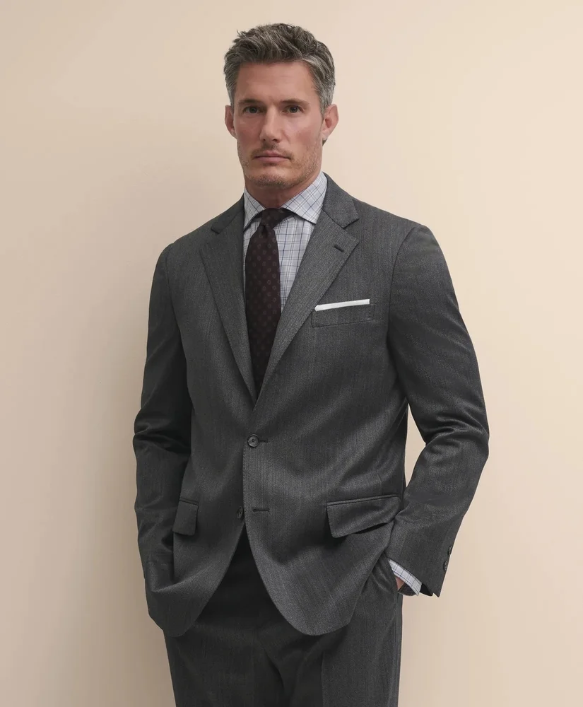 Covert-Wool Blend Sack Suit - 1