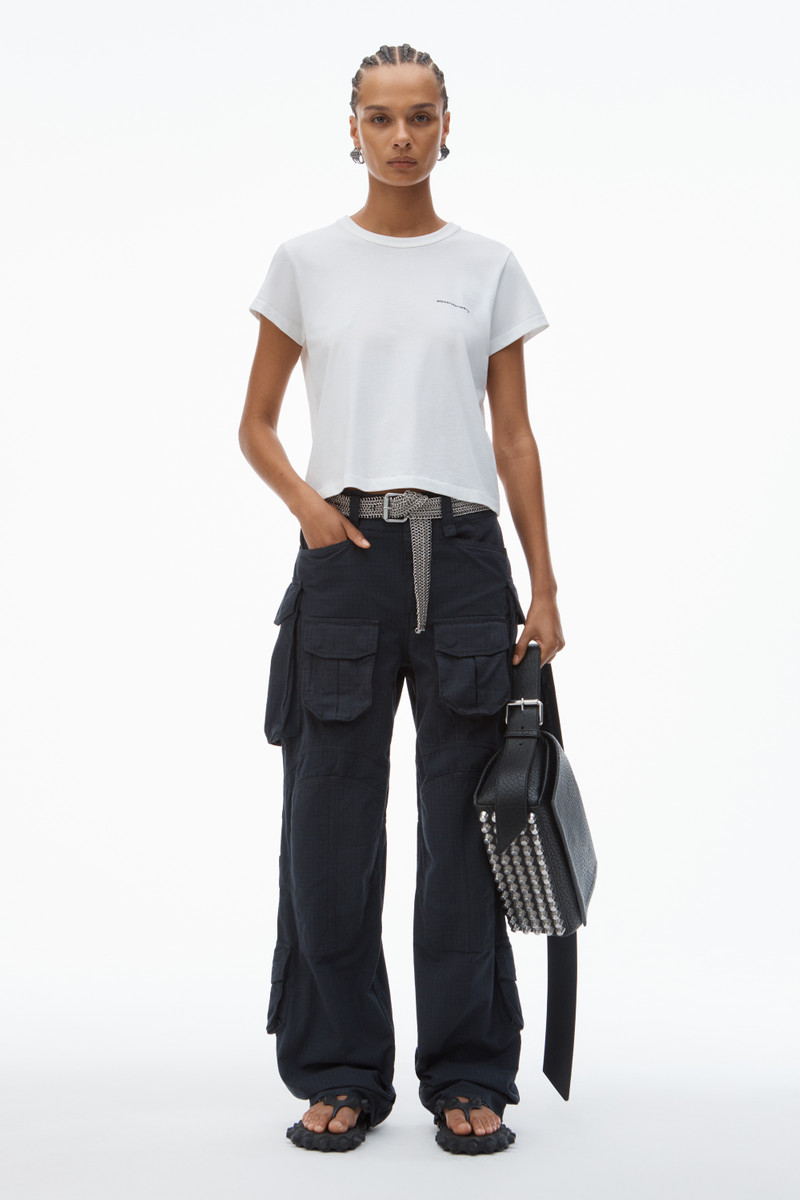 Alexander Wang Logo-Print Shrunken Jersey Tee outlook