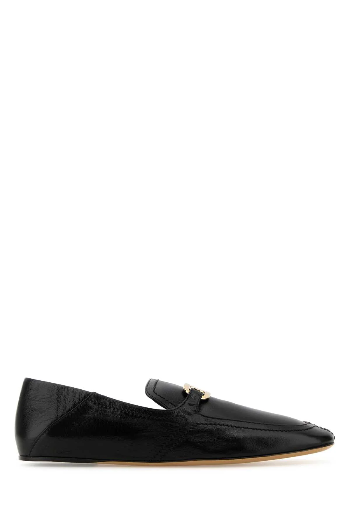 Black Leather Elaine Loafers Nero Mocassini - 1