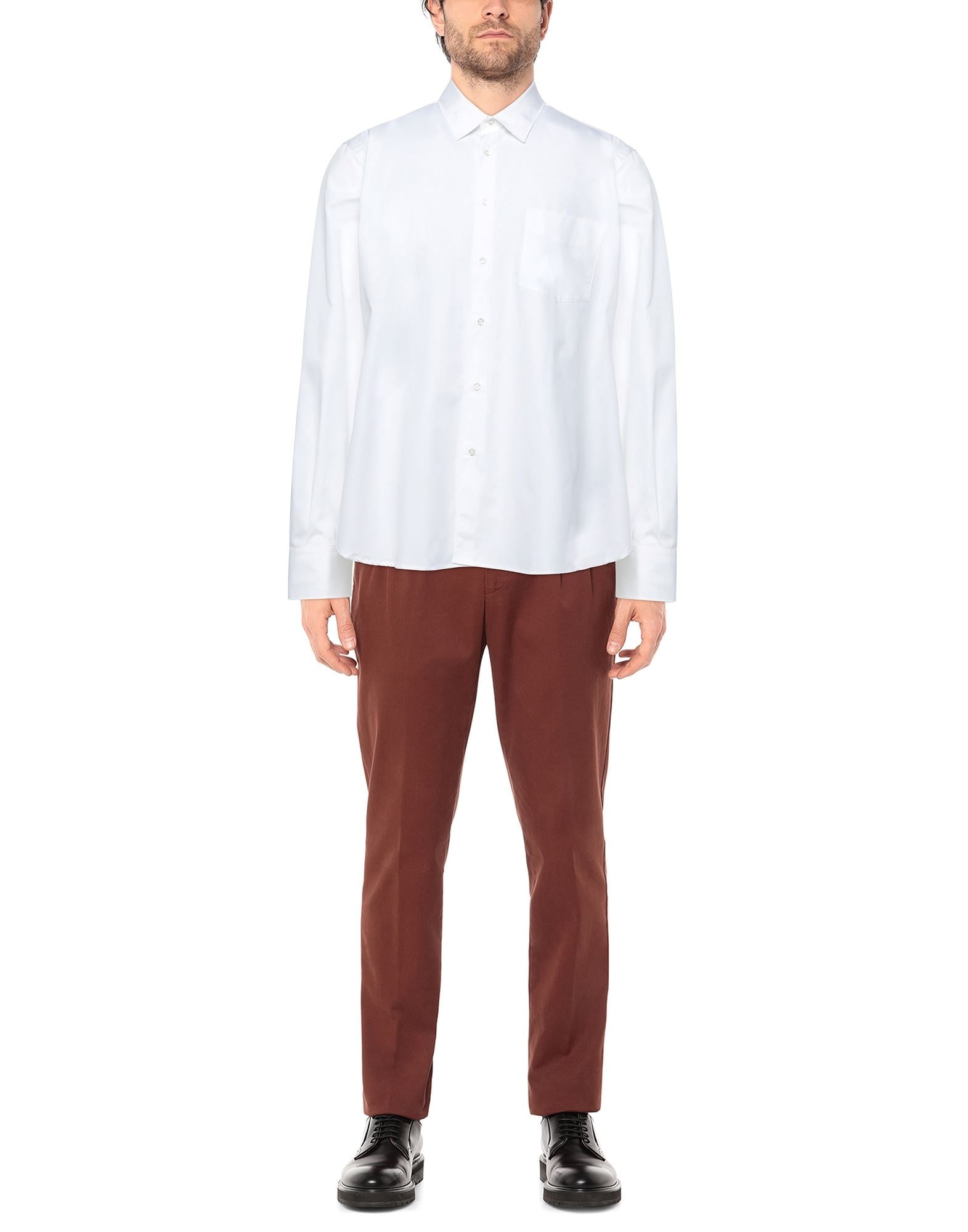 White Men's Solid Color Shirt - 2