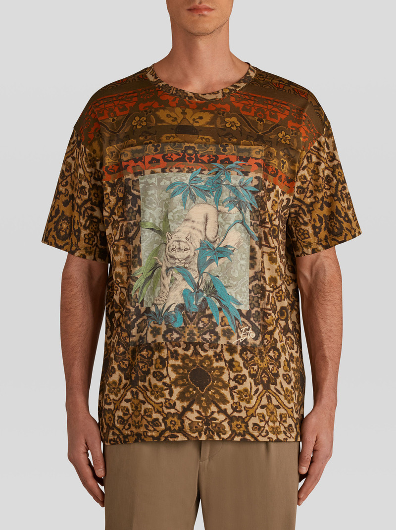 JUNGLE PATTERN CARPET PRINT T-SHIRT 2
