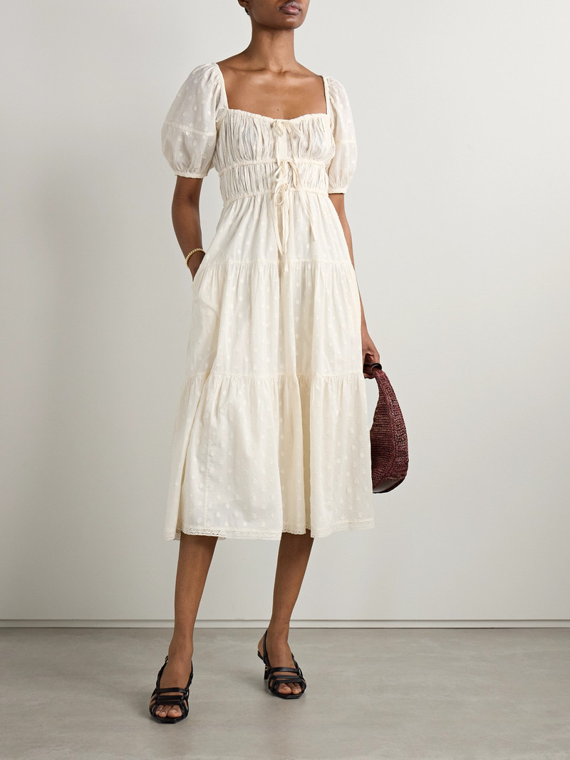 ULLA JOHNSON Palma Crochet-trimmed Fil Coupé Cotton-voile Midi Dress outlook