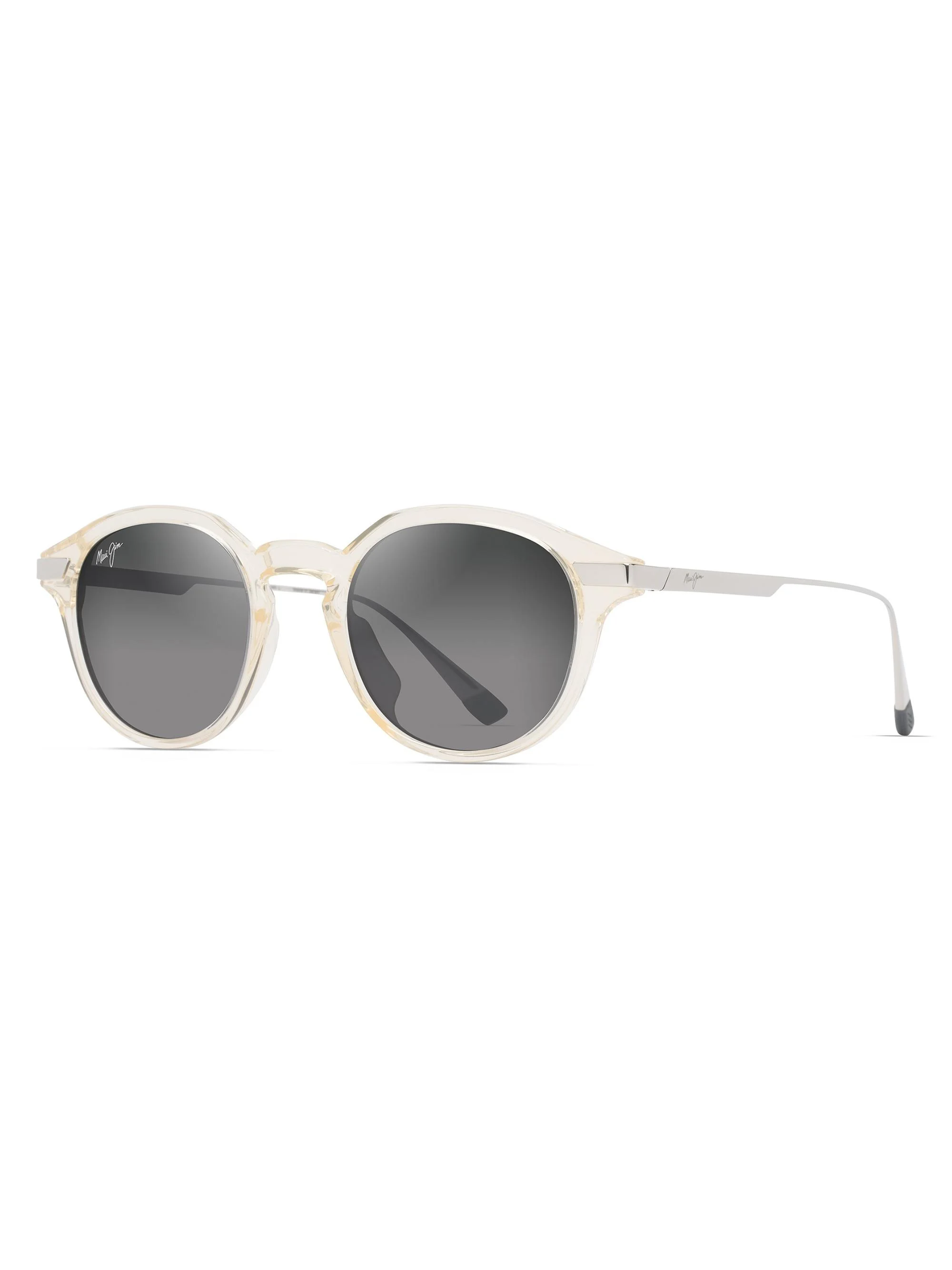 Men's Momi 49MM Round Sunglasses - Shiny Transparent Yellow Grey - 1