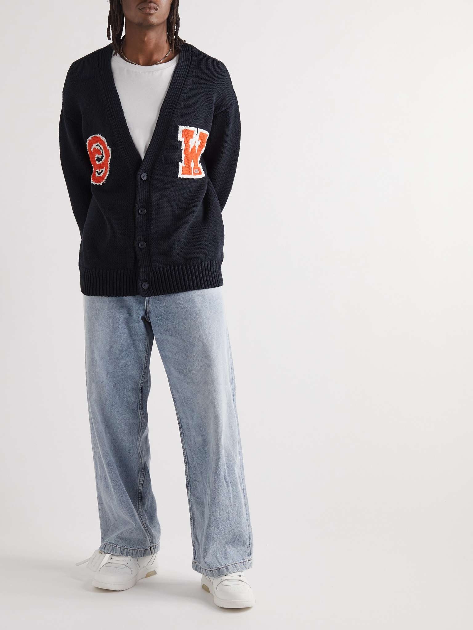 Logo-Jacquard Cotton-Blend Cardigan - 2