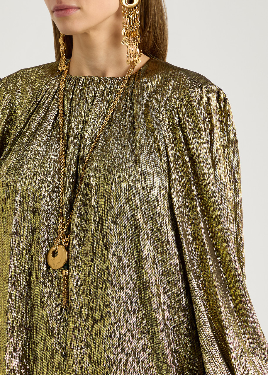 Chloe Metallic Silk-blend Mini Dress - 5
