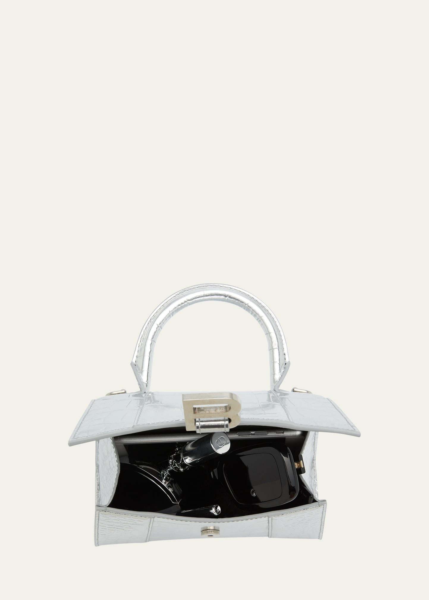 Hourglass XS Metallic Satchel Bag - 5