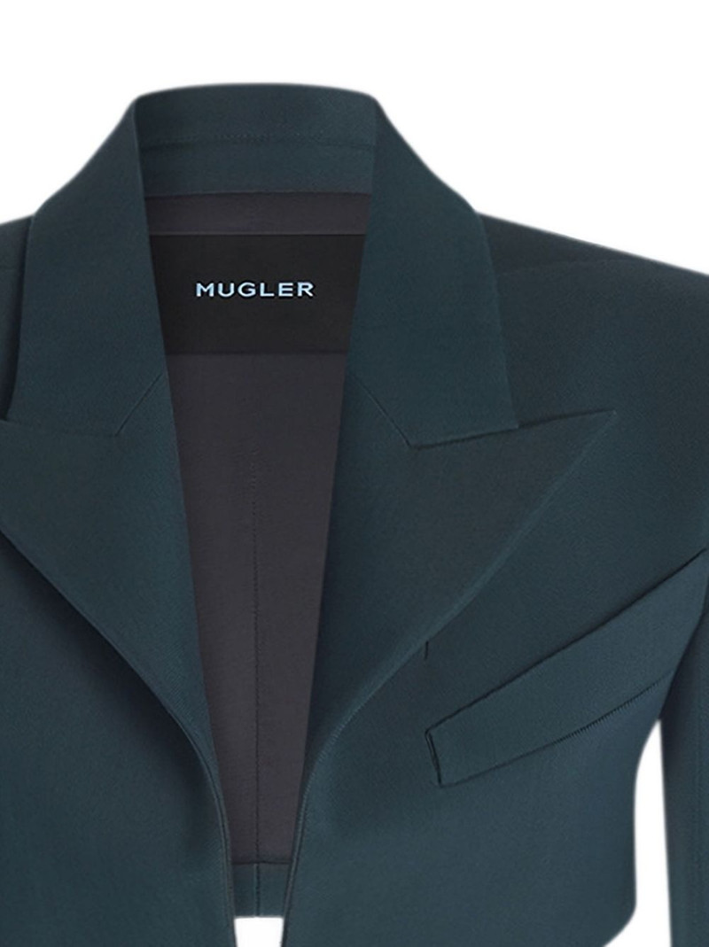 MUGLER cropped hook-front blazer outlook