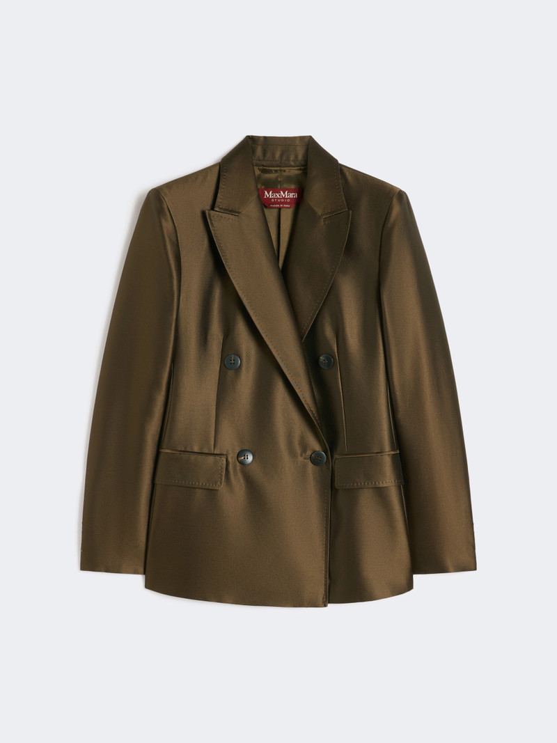 PECCATI Double-breasted Shantung blazer - KAKI 1