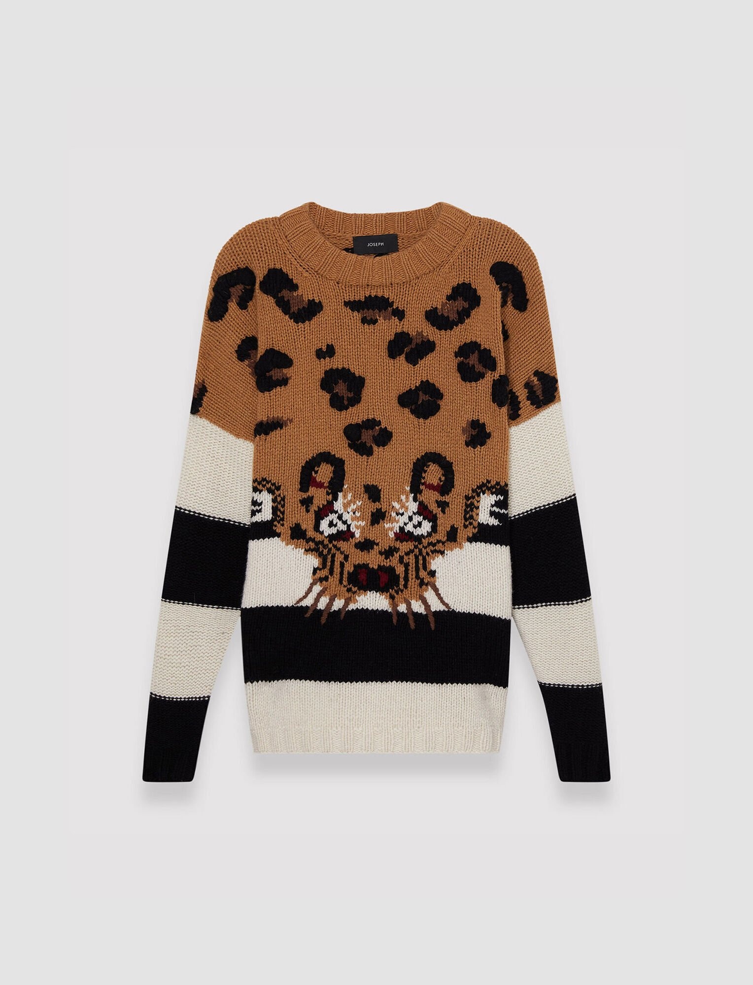 Leopard Knit Round Neck Jumper - 1