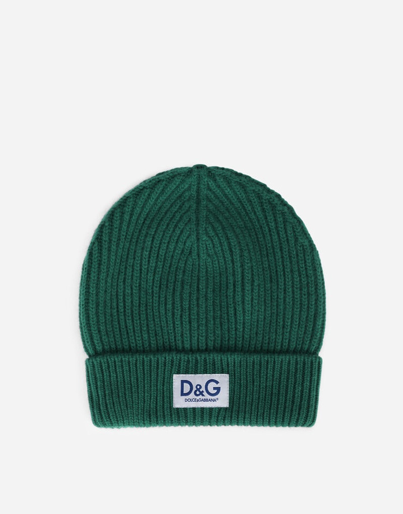 Knit cashmere hat with D&G patch 1